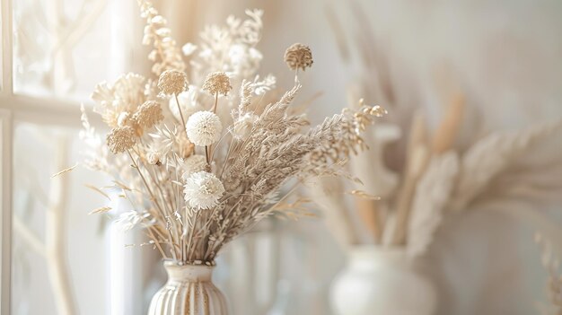 Dried flowers background