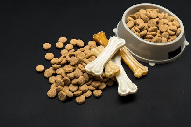 Dried food for dogs or cats.