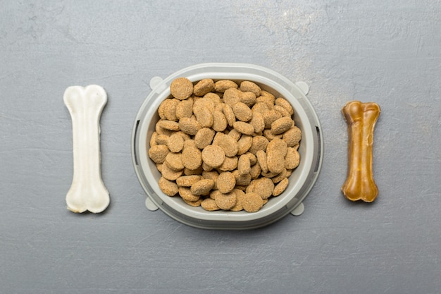 Dried food for dogs or cats.