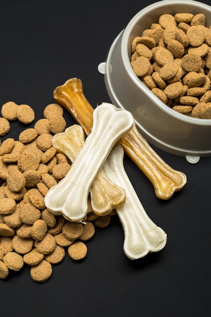 Dried food for dogs or cats