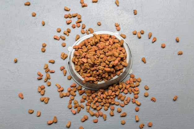 Dried food for dogs or cats.