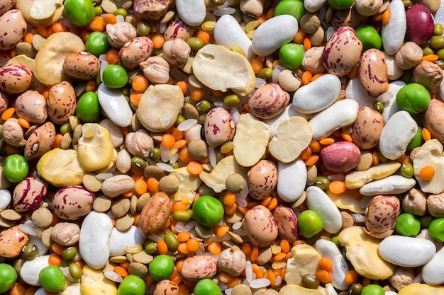 The Dried foods mixed raw legumes background