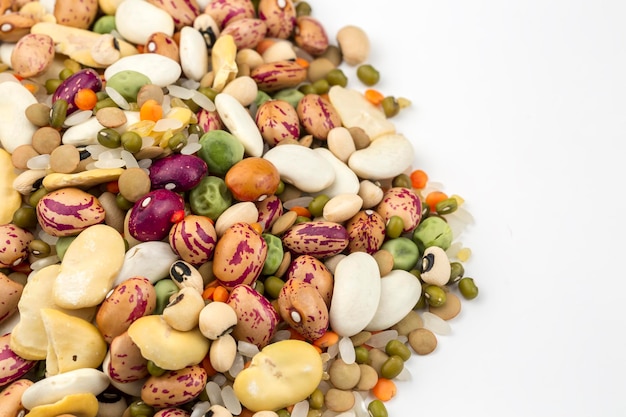 The Dried foods mixed raw legumes background