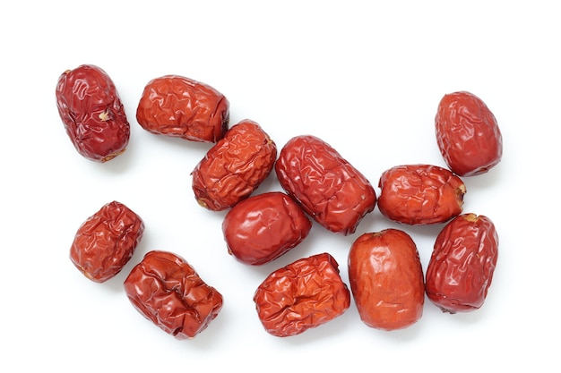dried fruit on white background dried jujube on white