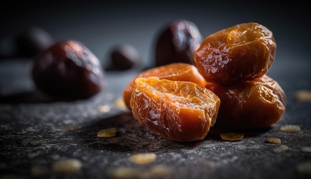 Dried fruits on a dark background