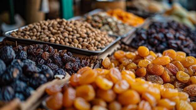 Dried fruits on the turkish market Healthy food snack