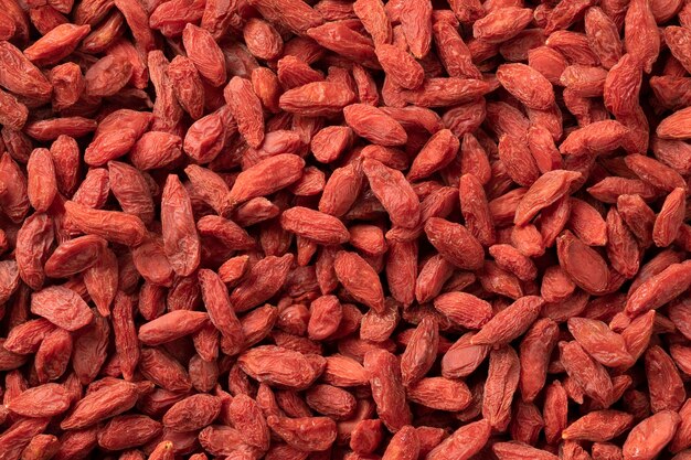 Dried goji berries close up full frame as background