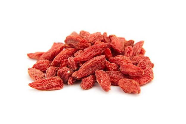 Dried goji berries isolated on white