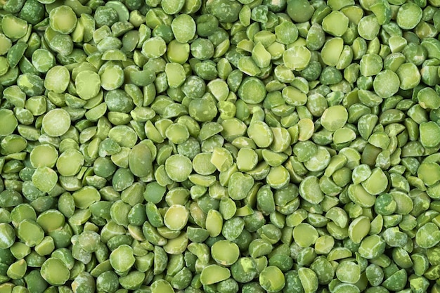 Vista superiore del modello di piselli verdi secchi cibo vegetariano sano