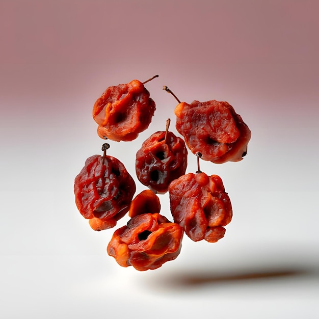 Dried Hawthorn Berries Levitate White Background 5 035439