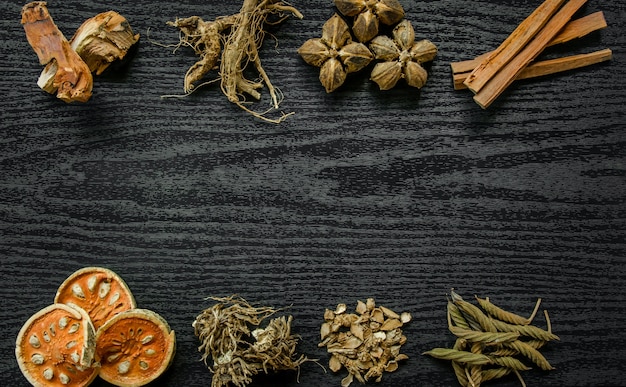 Dried herbs and Ginseng