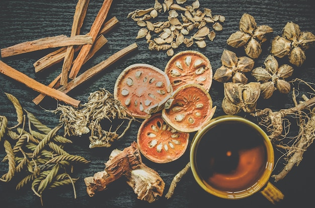 Dried herbs and Ginseng