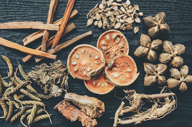 Dried herbs and Ginseng