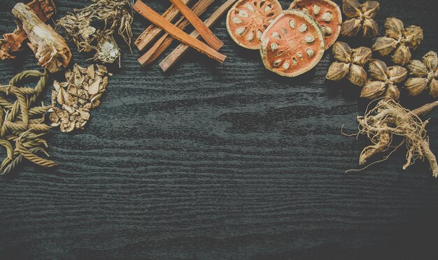 Dried herbs and Ginseng