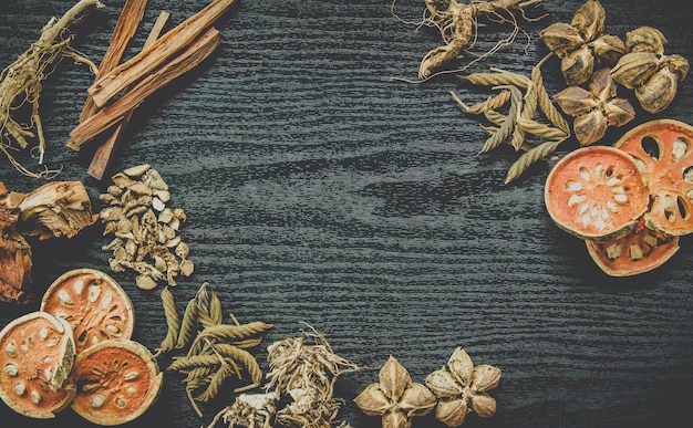 Dried herbs and Ginseng