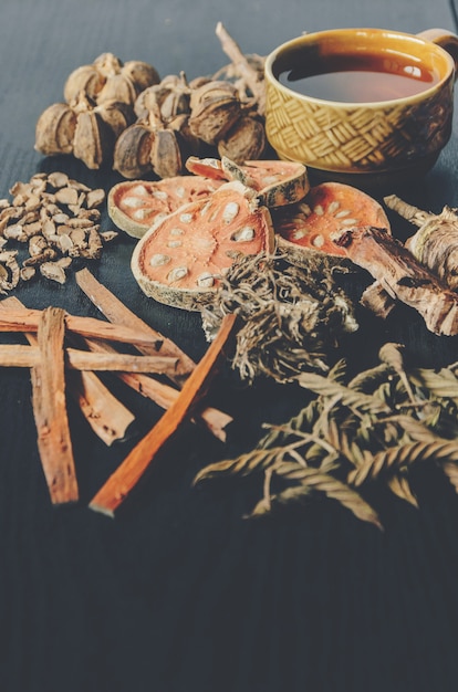 Dried herbs and Ginseng