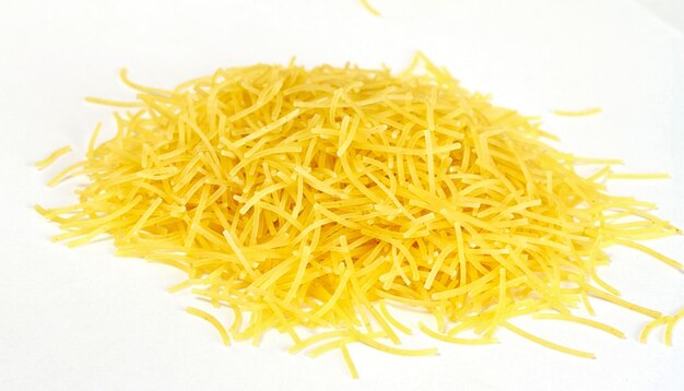 Dried italian pasta on white background