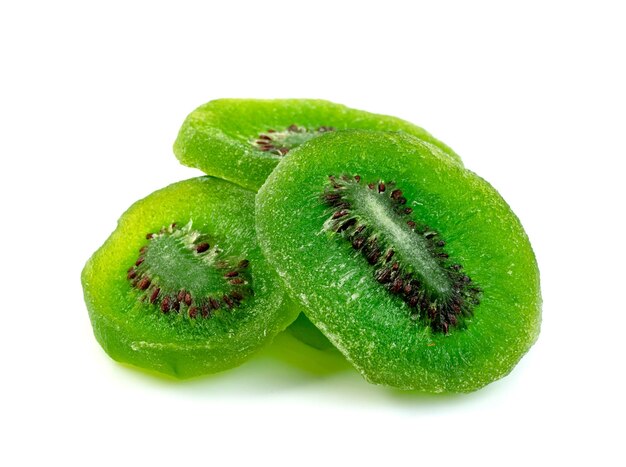 dried kiwi fruit isolated on white background