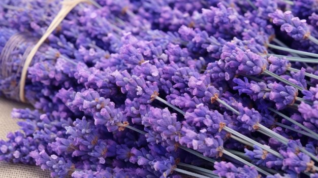 Dried lavender flowers closeup