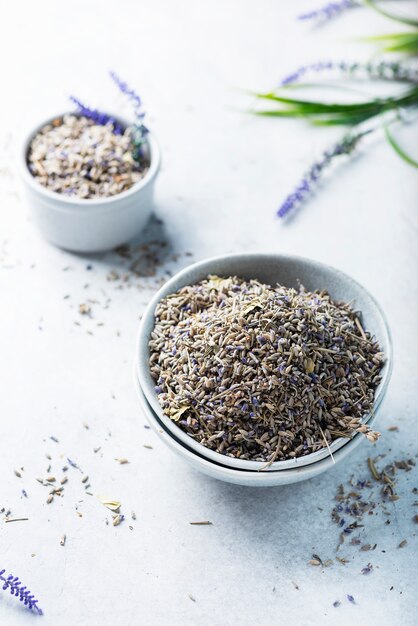 Dried lavender flowers