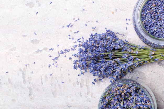 Dried lavender on the table