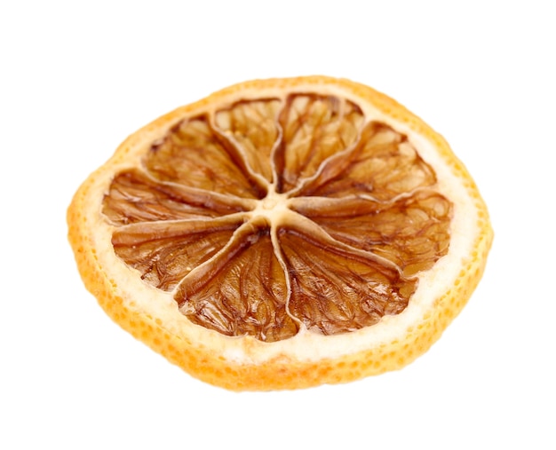 dried lemon isolated on white