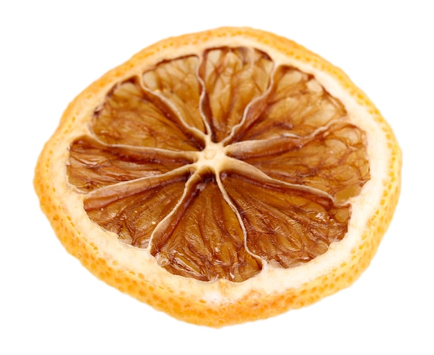 dried lemon isolated on white
