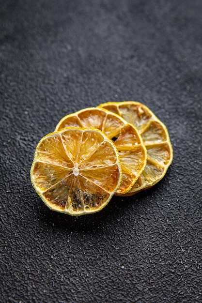 dried lemon round lemon slice healthy meal food snack on the table copy space food background