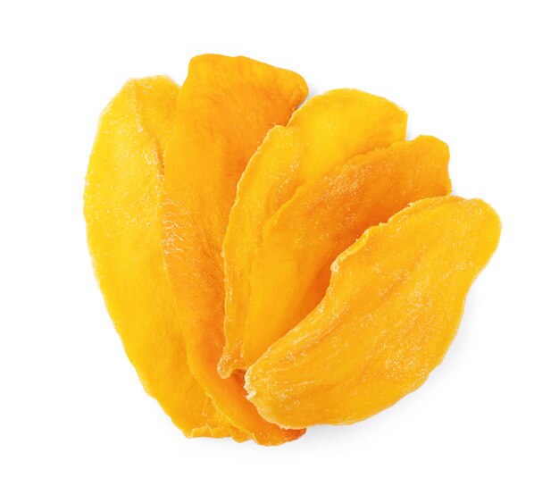 Dried Mango lay on the white plate