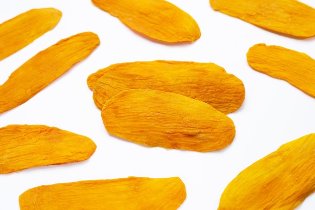 Dried mango on white background