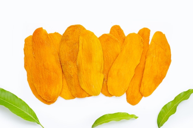 Dried mango on white background