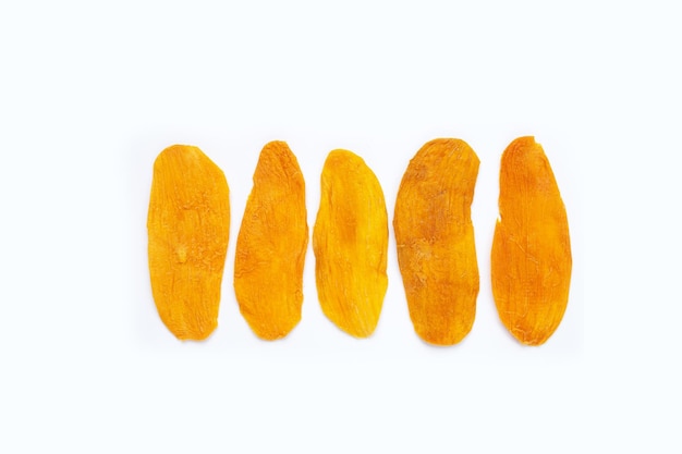 Dried mango on white background