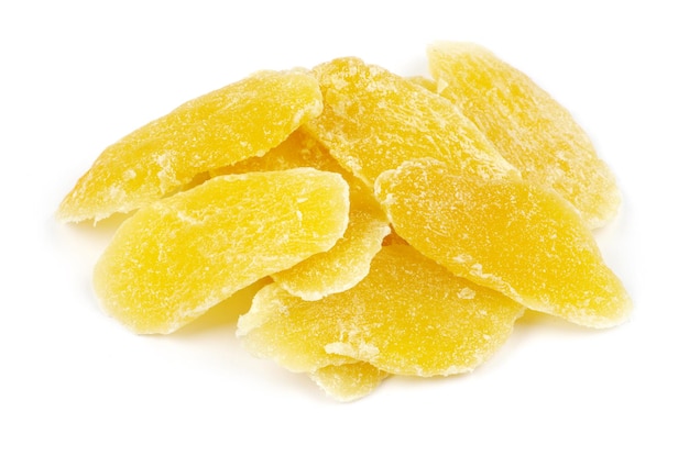 Dried mango on white background