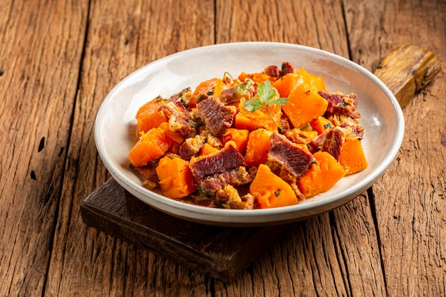 Dried meat with pumpkin Tipical brazilian dish