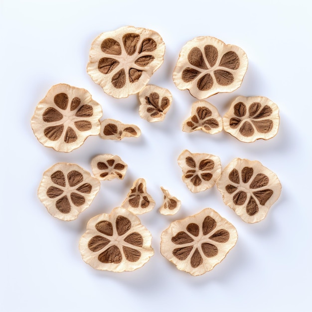 Dried Mulberry slices isolated on white background Generative AI