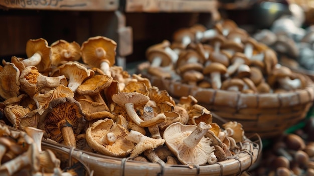 Photo dried mushrooms are used for cooking and food preparation as well as for adding flavor to dishes in