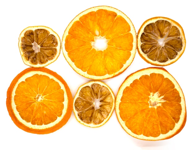 Photo dried orange and lemon slices