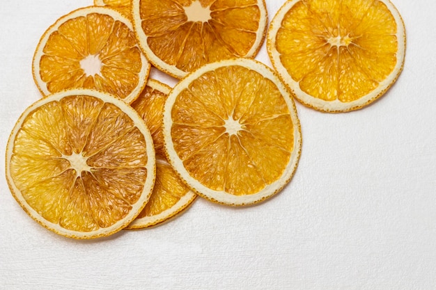 Dried orange slices Copy space