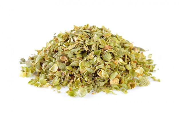 Dried Oregano on white background