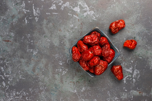 Dried organic fruits assortment.