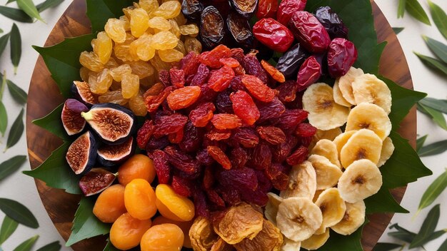 Photo dried organic fruits assortment