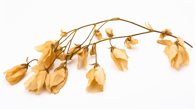 Dried pea flower isolated on white background