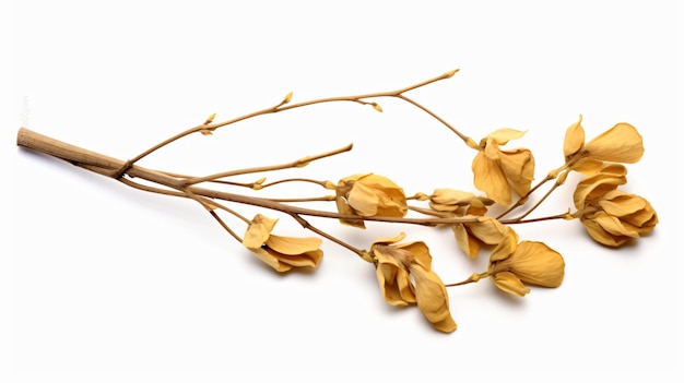 Dried pea flower isolated on white background