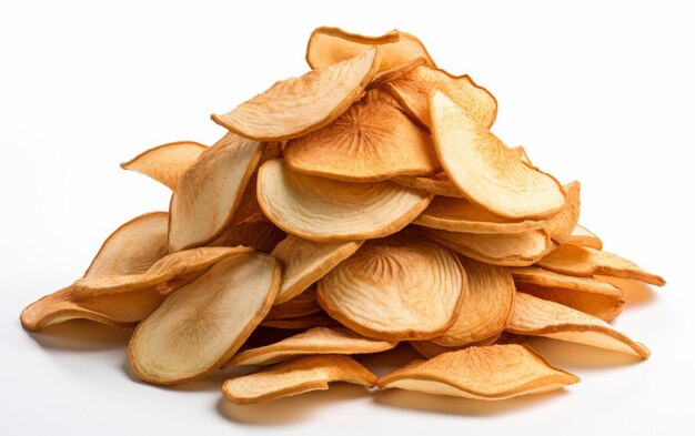 Photo dried pears pile on white background