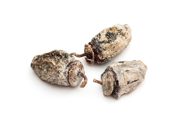 Dried persimmon on white background