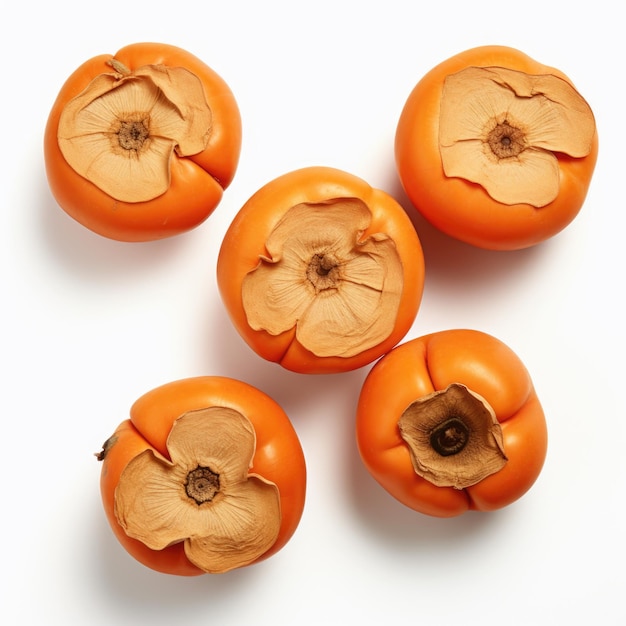 Dried Persimmons isolated on white background Generative AI