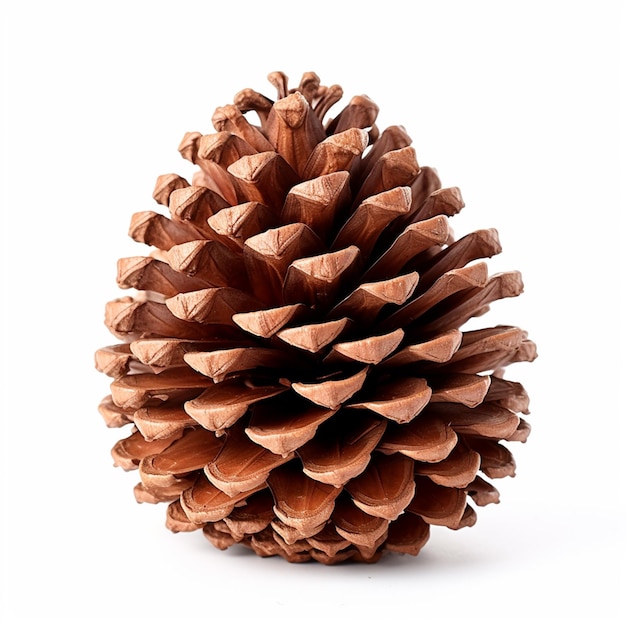 dried pine cones coniferous on white background