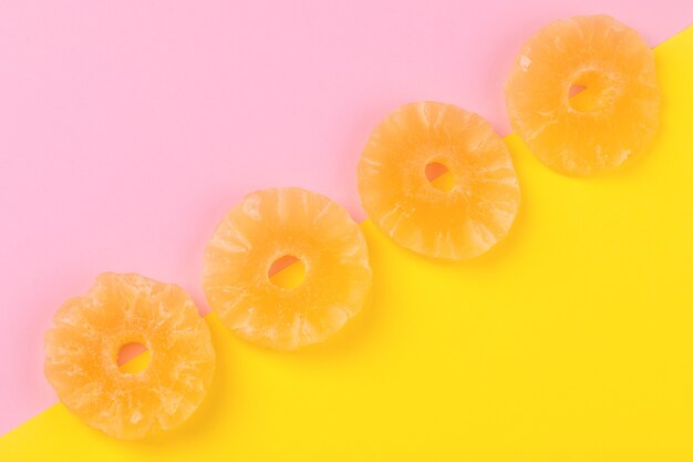 Dried pineapple candy rings