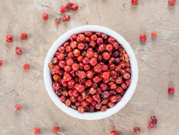 Photo dried pink peppercorn