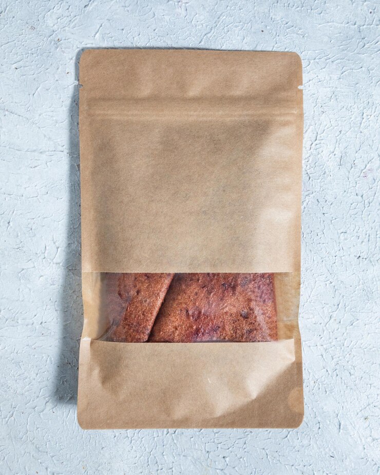 Dried plum fruit lavash in paper package